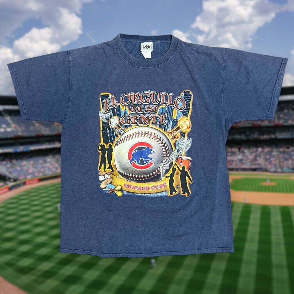 Vintage 2004 Chicago Cubs Shirt Size Mens Large Spanish 'El Orgullo De Mi Gente'